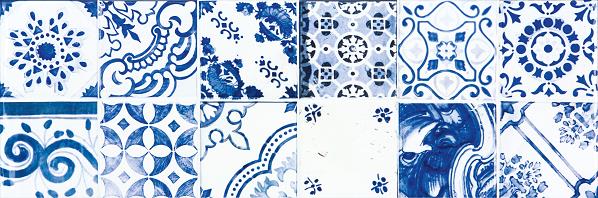 MAJOLIKA Obkládačka - dekor 20x60 modrá WARVE146
