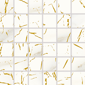 CAVA mozaika 30x30 bílo-zlatá matná WDM05731